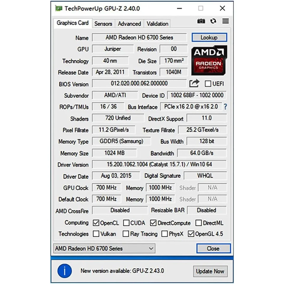 Radeon HD 6750 1GB DDR5 PCI Express (PCI-E) DVI/VGA Video Card - Image 4 of 4