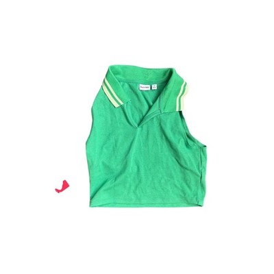 Sunday Best Aritzia Knox Tank Top Green Striped Polo Collar Cropped Medium NEW