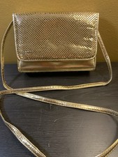 Vintage Whiting And Davis Gold Mesh Purse Crossbody Bag Clutch Prom Hollywood