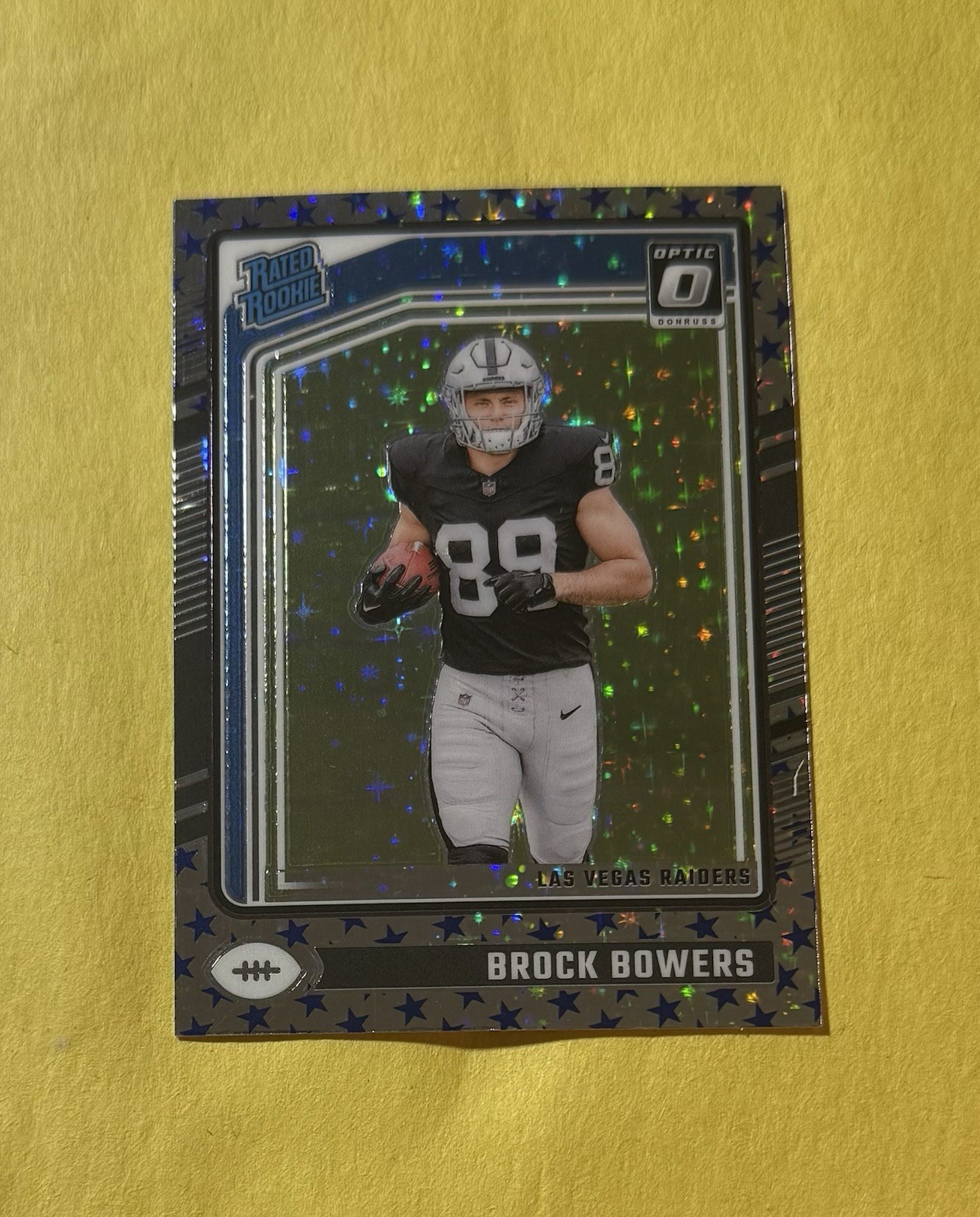 2024 Optic Brock Bowers Rated Rookie Blue Stars SP #215 (NM)