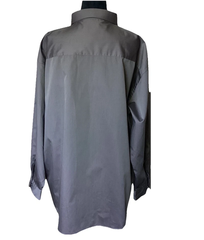 Camisa de vestir Kenneth Cole Reaction XL 17 1/2 32-33 gris cuello abotonado boda Foto 4 de 4