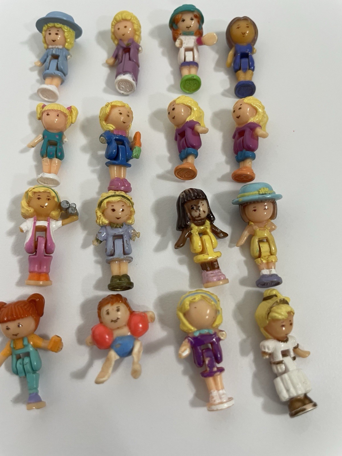 DAMAGED Vtg Polly Pocket Figure Lot Bluebird Girl Dolls Mini 1980s 1990s Compact