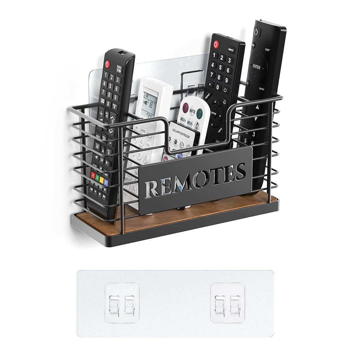 Control Holder, 5-slot Tv Remote Holder Wall Mount, Universal Remote C...