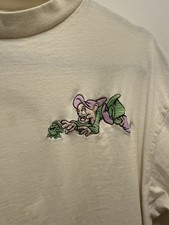 Disney Dopey Dwarf Embroidered T-shirt Vintage 90s Large Snow White