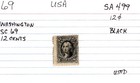 USA 1861 George Washington 12 Cent Postage Stamp Black Used Sc 69 SA 499 — photo 4