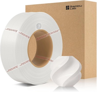 Bamboo PLA 1.75mm Filament Eco-Friendly High Toughness for Bambu Lab 1KG White