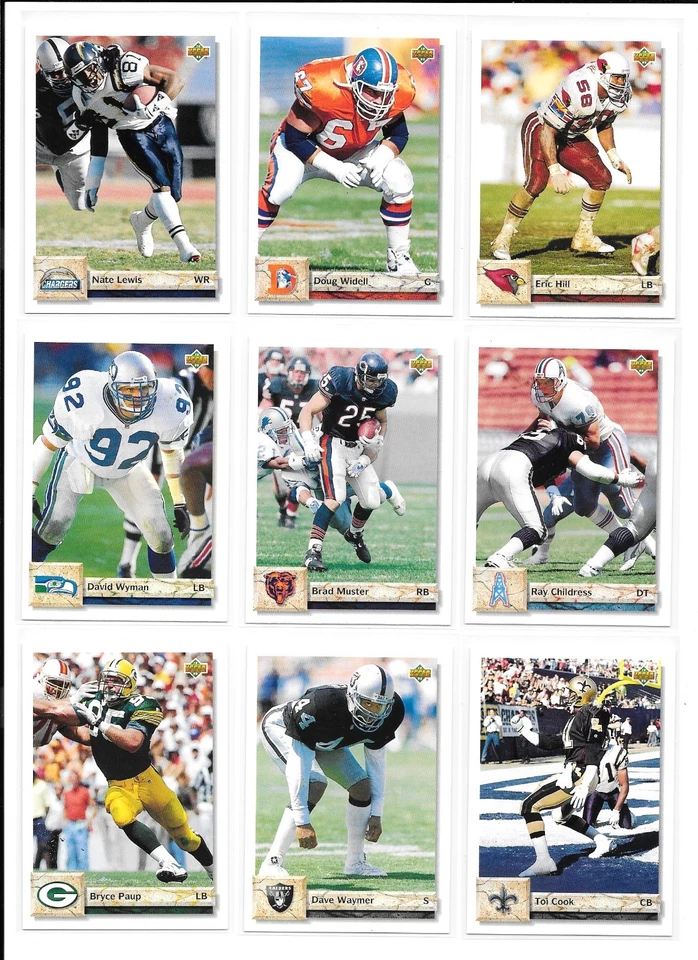 1992 Upper Deck Football Trading Cards / You Choose #s 401 - 620 / mb54 - Image 4 of 4