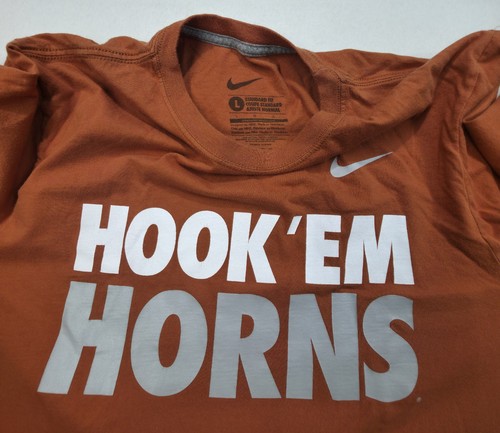 Texas Longhorns Nike Shirt Mens L Orange Long Sleeve Hook em Horns Tshirt - Picture 6 of 8