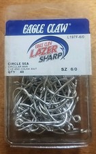 Eagle Claw L197f -60 Circle Seahooks. 40 Count Pack. Stainless Steel