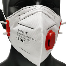 FFP3 NR Dust Mask Fold Flat Valved Protective Respirator Face Protection