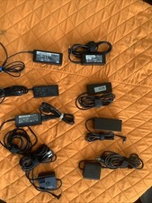 Lot Of 8 HP AC Adapters For Laptops 7 Barrel Jack And 1 USB Type-C Power Adapter