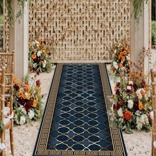 Runner Blue Gold Rug, Blue Gold Hallway Rug, ...