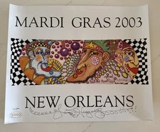 MARDI GRAS 2003 Hand-Pulled Serigraph Jamie Hayes New Orleans Charmed 12/500