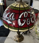 Vintage Coca Cola Tiffany Style PLASTIC Stained Glass Style Shade Lamp 15” Coke