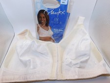 New Old Stock Playtex 18 Hour Bra 4695 Wire Free 38C White Front Close Flex Back
