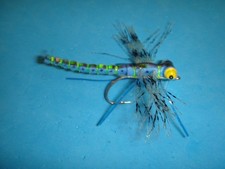 FLY FISHING FLIES - Blue Foam WHITLOCK'S CRYSAL ADULT DRAGON size #10 (3 pcs.)