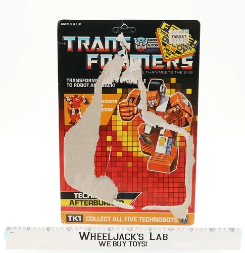 Afterburner Cardback 1987 Vintage Hasbro G1 Transformers Action Figure UNPUNCHED
