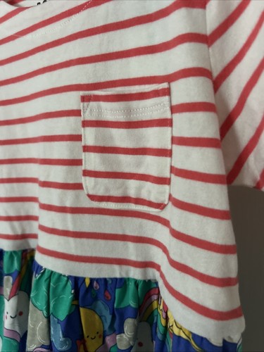 Mini Boden Dress Muliti Color Rainbow sunshine clouds Stripe Girls 7-8Y NWT NEW - Picture 5 of 15