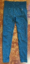 Gymshark Women s Leggings Athletic Blue/Black Animal Print Medium
