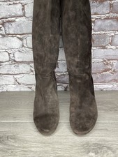 Lanvin Italy Brown Suede Leather Knee High He...