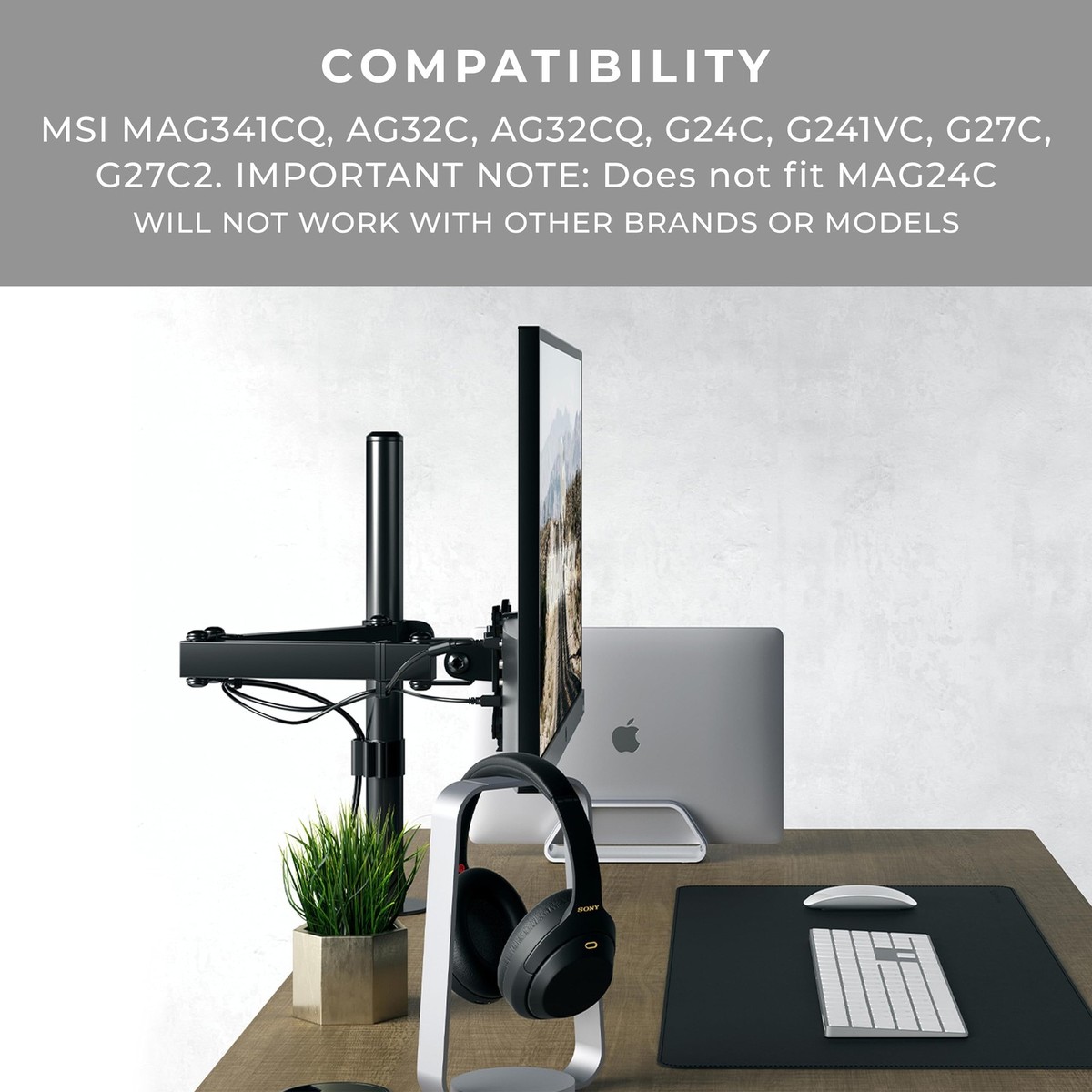 VESA Mount Adapter Compatible with MSI Optix MAG341CQ, AG32C