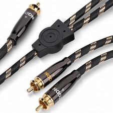 RCA Subwoofer Y-Splitter Cable 1 Male to 2 Male for Audiophile with OCC-Core ...