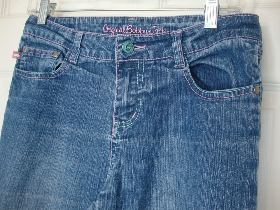 Shorts longos Bobby Jack originais femininos 16 anos 2000 folgado moda Y2K bordado - Imagem 2 de 4