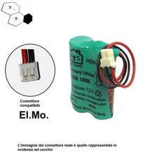 BATTERIA 2ER14505 7,2V  2,6Ah  X SENSORE RILEVATORE RADIO ELMO IESS, CONDOR ELMO