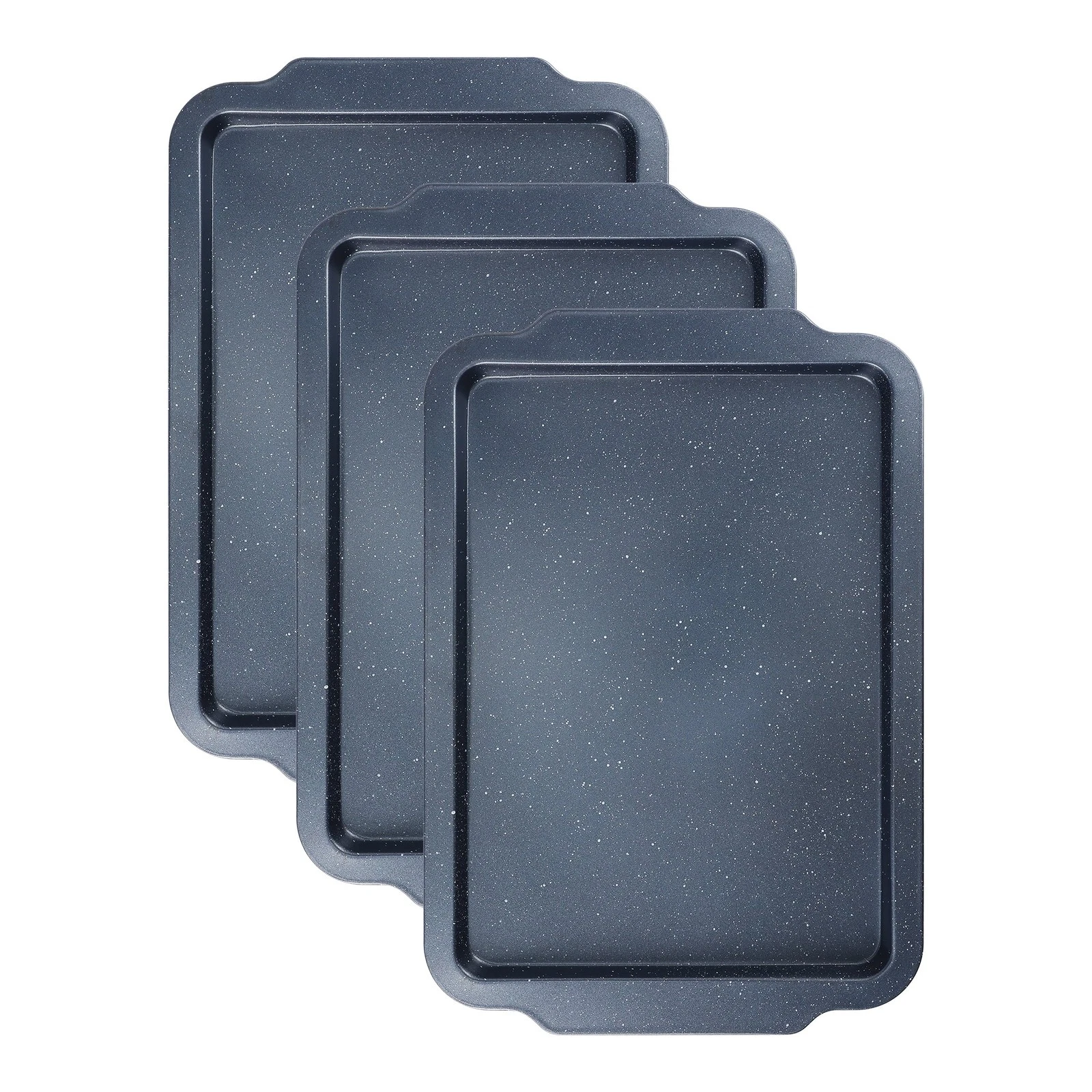 Baking Pan Set of 3 Cookie Sheets Black 15.7*10.8*0.7in