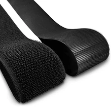4 Inch Hook and Loop Tape Black (4"X12") – Non Adhesive Strips for Quick & Easy 
