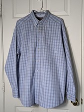 ARIAT Pro Series Button L/S Shirt Mens XL Blue Plaid Embroidered Logo Pocket