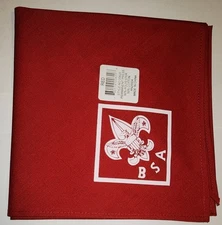 BSA neckerchief,  white silkscreen on red cloth (Style #00620)