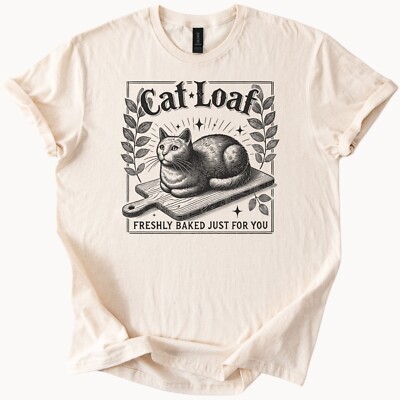 Cat Loaf T-Shirt Funny Kitten Bread Graphic Tee