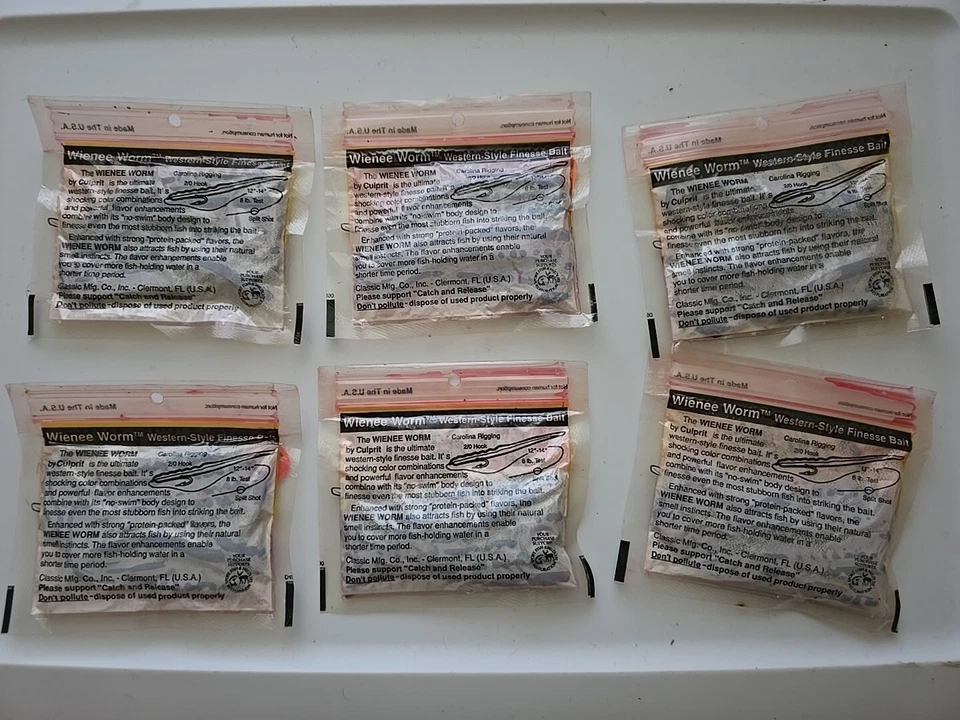 Набор из 6 винтажных червей Culprit Wienee - Изображение 2 из 2