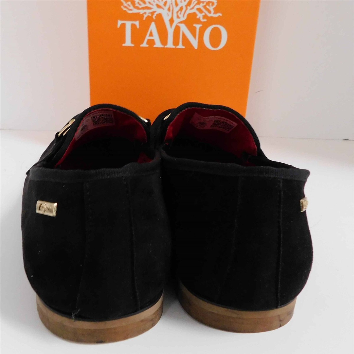 Tayno Caprio Black Suede Gold Bit Slip on Loafers sz 13 | eBay display picture 3