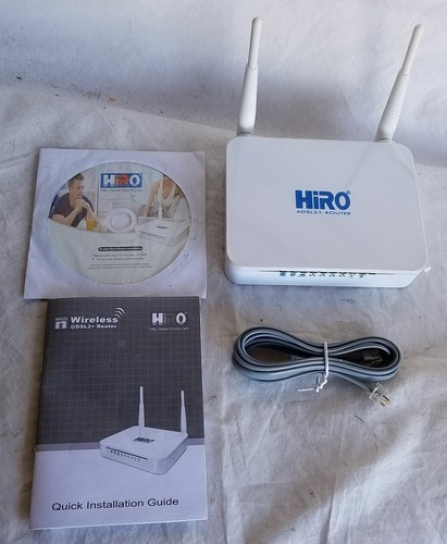 HiRO H50212 DSL ADSL DSL2+ ADSL2+ Modem 4 Port LAN Router 802.11n/g/b Wire NO AC - Picture 2 of 5