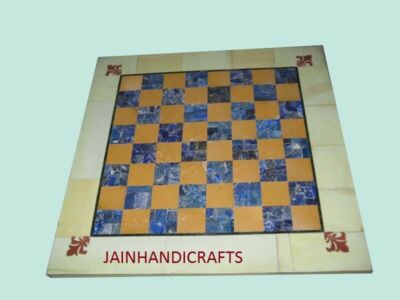 18'' marble kids game chess table top inlay decor malachite w184