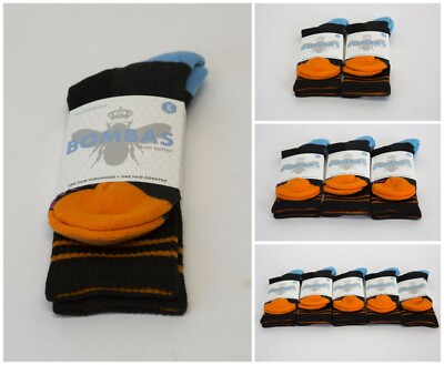 Bombas Damen Schwarze Und Orange Crew Socken 1/2/3/5 Packs NWT