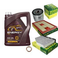 MANN-FILTER Inspektionspaket Mannol 5L Energy 5W-30 FüR Audi Q3 1.4 Tsi A3 C 27