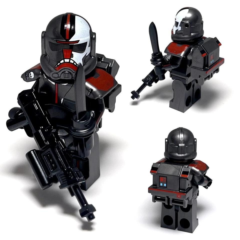 Minifiguras Lego personalizadas Bad Batch Star Wars Clone Force 99 Elite Black Commandos - Imagen 2 de 4