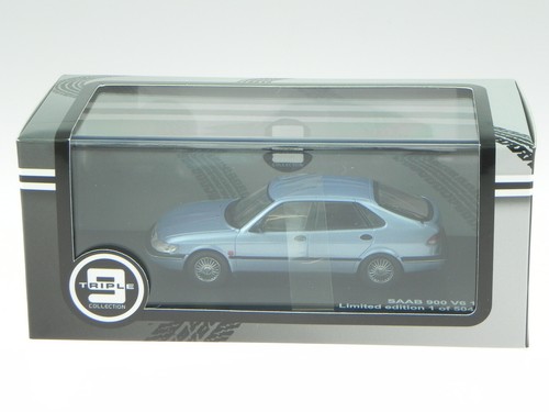 Saab 900 V6 1994 silberblau Modellauto 43068 T9 1:43 - Bild 4 von 4