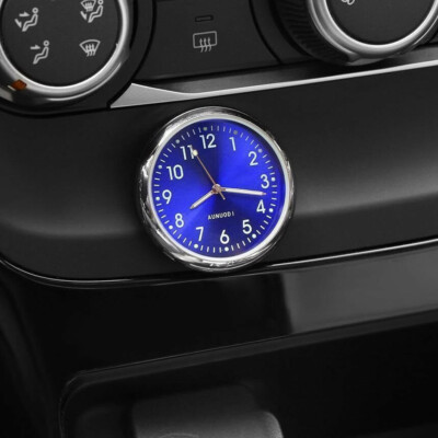1x Mini Blue Quartz Watch Stick On Clock Fit For Motorcycle Car Boat Bikes Clock