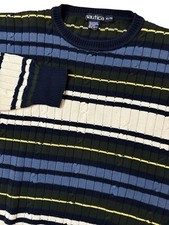 Vintage Nautica Sweater Multicolored Men  s Size XL Cable Knit Retro Sweater