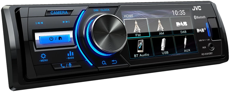 Autoradio Monitor 1 din Schermo Touch DAB Bluetooth USB Aux-In 3 RCA Retrocamera - Immagine 2 di 4