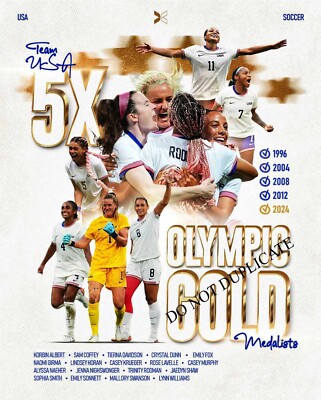 2024 OLYMPICS USA WOMEN'S SOCCER TEAM 1/2 X 11 GLOSSY PHOTO - Main Image