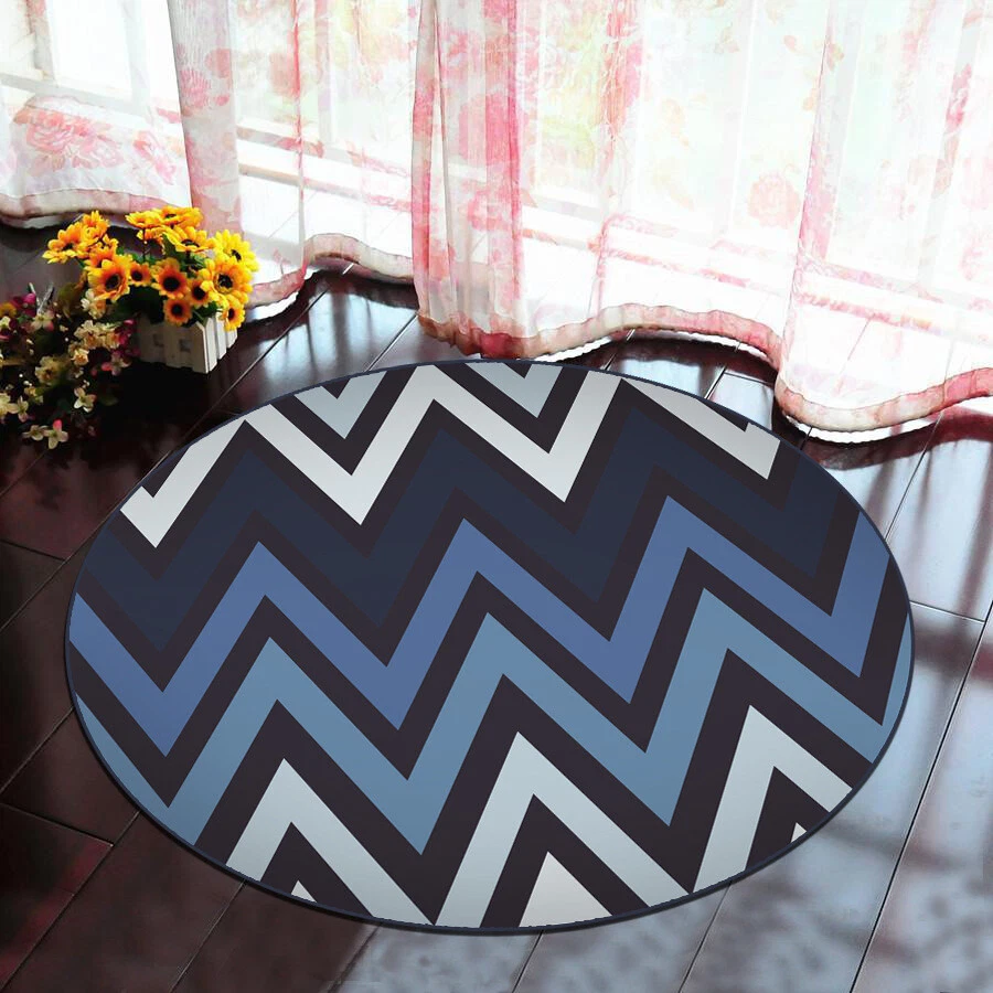 Sofa Area Rugs Entrance Floor Door Mat Round Bathmat Bedside Carpet 16/24/32inch - Image 3 of 4