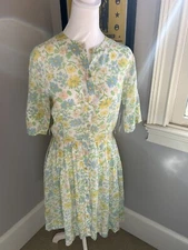 Vintage 60s Pretty As A Junebug Size M Pastel Floral Day Dress