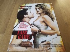 FAIR GAME  beauty CINDY CRAWFORD ORIGINAL 1995 MOVIE POSTER rare 30 yrs Old VGC