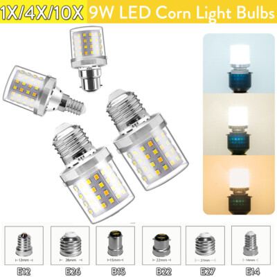 9w Led Corn Light Bulb E27 E14 B22 3000k Lamp Flicker-free Lighting E12 Daylight