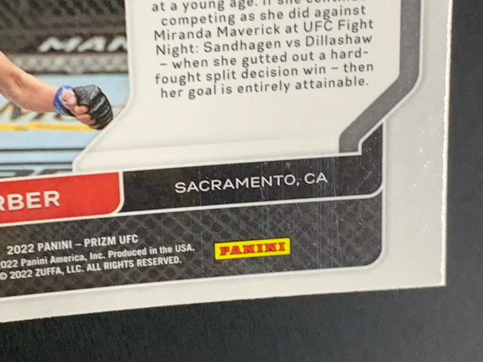 Maycee Barber 96 Silver Prizm UFC 2022 Panini - Image 3 of 4